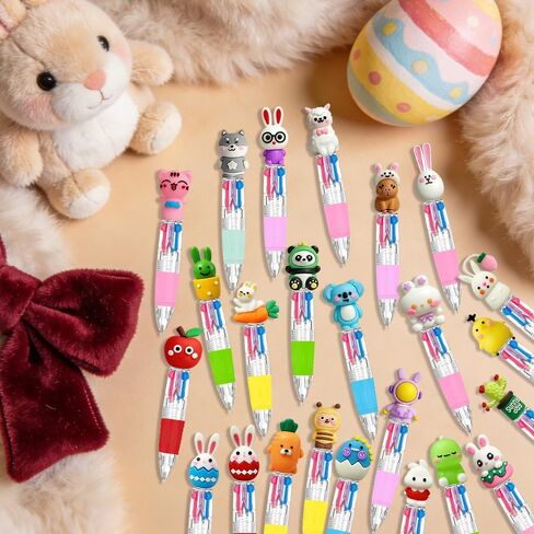 24PCS Easters Fun Pen Bulk Mini Multicolor 4 in 1 Ballpoint Cute Retractable Pens for Easters Birthdays Parties Prizes Office Writing Supplies Goodie Bag Stuffers in Saudi Arabia