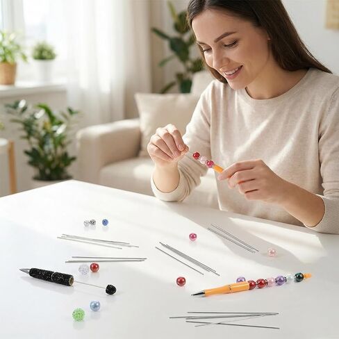 20 قطعة من موسعات الأقلام للأقلام القابلة للخرز، 4.6 بوصة من الفولاذ المقاوم للصدأ DIY قضبان تمديد الأقلام المطرزة، أجزاء تمديد شريط الخرز البديلة لإصلاح الأعمال اليدوية وهدايا اللوازم المكتبية in Kuwait