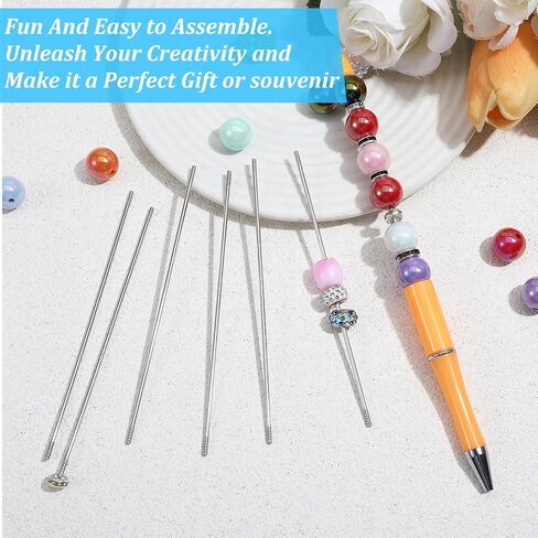 20 قطعة من موسعات الأقلام للأقلام القابلة للخرز، 4.6 بوصة من الفولاذ المقاوم للصدأ DIY قضبان تمديد الأقلام المطرزة، أجزاء تمديد شريط الخرز البديلة لإصلاح الأعمال اليدوية وهدايا اللوازم المكتبية in Kuwait