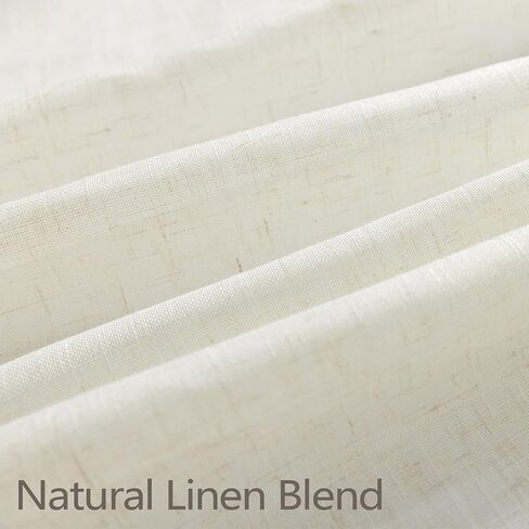 ستائر كتان كريمية مطوية بقرصة طبيعية بطول 84 بوصة 2 لوح لغرفة المعيشة وغرفة النوم عاجي شبه شفاف مرشح للضوء مزرعة حديثة بوهو محايدة ريفية ستائر طويلة حلقات خطافات مطوية بعلامة تبويب خلفية in Kuwait