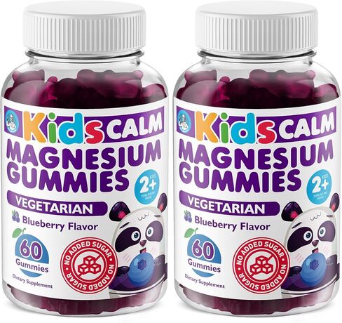 دكتور. علكات المغنيسيوم الهادئة الخالية من السكر من موريتز للأطفال والكبار - علكات المغنيسيوم للأطفال - علكات سيترات المغنيسيوم (60 عددًا (عبوة من 2)، توت العليق) in Kuwait