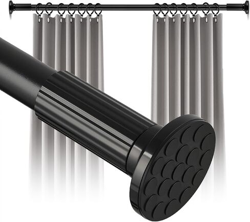 Tension Curtain Rod No Drilling 51–168In(14Ft), Extra Long Curtain Rod for Windows Outdoor Patio, Adjustable Heavy Duty Tension Rod Shower Curtain Rod for Bathroom Renter Friendly, Never Rust, White in Saudi Arabia