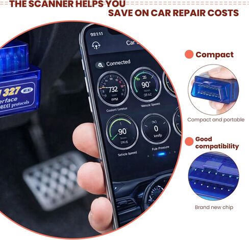 ماسح ضوئي obd2 بلوتوث لهاتف iPhone iOS Android، أداة فحص تشخيص السيارة، محرك فحص قارئ رمز الضوء، ملحقات السيارة، متوافق مع نظام تشغيل Android Symbian Windows in Saudi Arabia