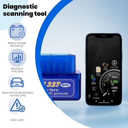 ماسح ضوئي obd2 بلوتوث لهاتف iPhone iOS Android، أداة فحص تشخيص السيارة، محرك فحص قارئ رمز الضوء، ملحقات السيارة، متوافق مع نظام تشغيل Android Symbian Windows in Saudi Arabia