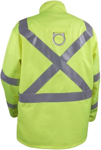 Black Stallion (JF1012-LM Safety Welding Jacket, 9 oz Flame Resistant Cotton, 2-Inch Silver Reflective Tape, Stand-Up Welder's Collar, 2X-Large, Safety Lime Green in Kuwait