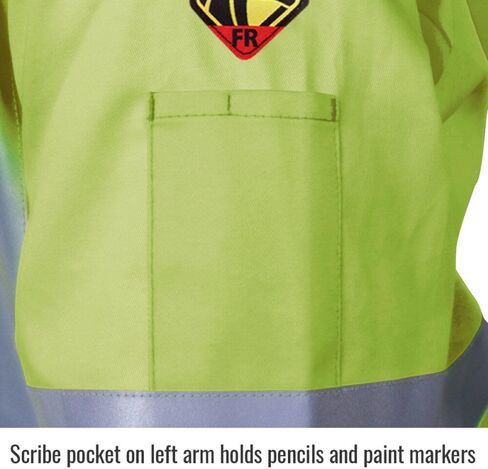 Black Stallion (JF1012-LM Safety Welding Jacket, 9 oz Flame Resistant Cotton, 2-Inch Silver Reflective Tape, Stand-Up Welder's Collar, 2X-Large, Safety Lime Green in Kuwait