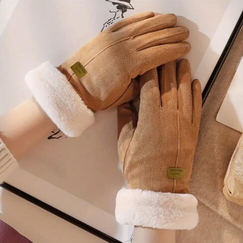 Thickened Warm Winter Gloves - Unisex Touchscreen Gloves for Outdoor Skiing and Cycling with Double-Sided Velvet Lining in Saudi Arabia
