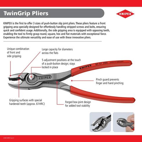 KNIPEX Tools 82 01 250 SBA TwinGrip Pliers, 10" in Saudi Arabia