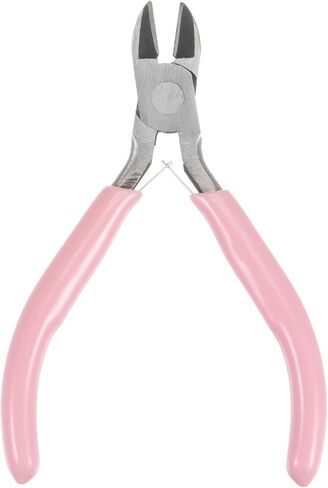 HARFINGTON Wire Cutters 4.5 Inch Diagonal Cutting Side Precision Pliers with Pink Plastic Handle for DIY Crafts Jewelry Making in Saudi Arabia