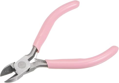 HARFINGTON Wire Cutters 4.5 Inch Diagonal Cutting Side Precision Pliers with Pink Plastic Handle for DIY Crafts Jewelry Making in Saudi Arabia