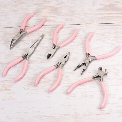 HARFINGTON Wire Cutters 4.5 Inch Diagonal Cutting Side Precision Pliers with Pink Plastic Handle for DIY Crafts Jewelry Making in Saudi Arabia