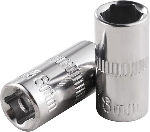 [12pcs] Durable 8mm Socket, 1/4 socket set,Shallow Socket 1/4 Inch Drive 8mm 6 Point, CORROSION RESISTANCE in Kuwait