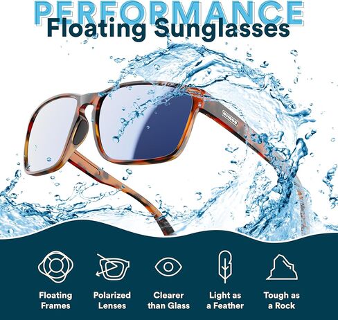 Rheos Coopers Floating Polarized Sunglasses | 100% UV Protection | Boating & Fishing | Water Sport | Anti-Glare | Men & Women in Kuwait
