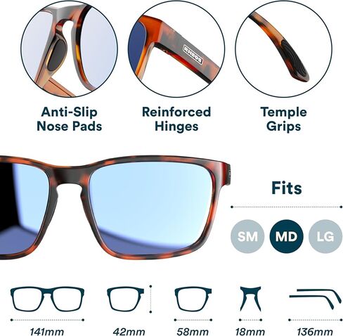 Rheos Coopers Floating Polarized Sunglasses | 100% UV Protection | Boating & Fishing | Water Sport | Anti-Glare | Men & Women in Kuwait