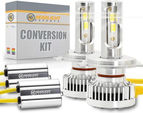مجموعة مصابيح H4 لسيارة Honda Civic Coupe لعام 1994 التوصيل والتشغيل 6000K 22,000 لومن مع Canbus مدمج خالٍ من الأخطاء (عبوة من 2) ضوء الضباب in Kuwait