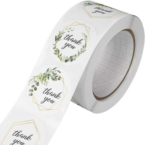 بكرة ملصقات شكرًا لك مقاس 2 بوصة، 500 قطعة 8 تصميمات ألوان 50 مم ملصقات تغليف كبيرة مستديرة، ملصقات شكرًا لصناديق التعبئة والتغليف، وحقائب البضائع التجارية، والهدايا والأظرف in Kuwait