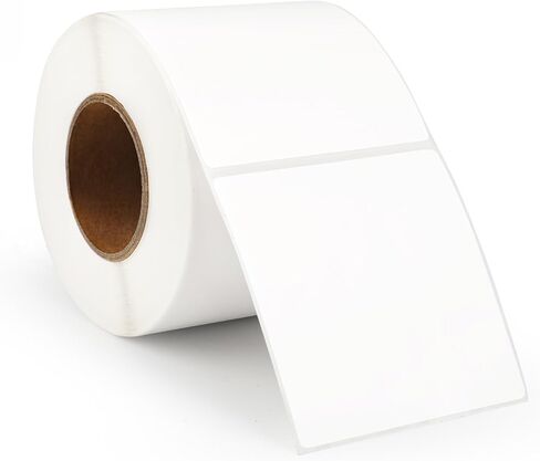 2.8" x 2.8" White Square Thermal Label Stickers, Self-Adhesive Large Square Direct Thermal Labels with Perforation Line Compatible with Most Thermal Printers (500 Sheets/Roll) in Kuwait