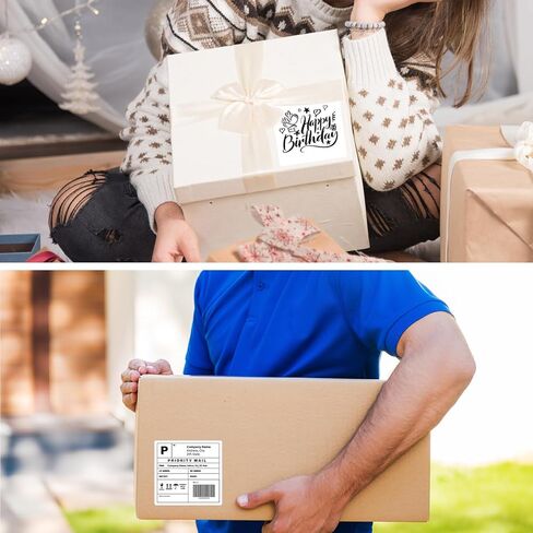 2.8" x 2.8" White Square Thermal Label Stickers, Self-Adhesive Large Square Direct Thermal Labels with Perforation Line Compatible with Most Thermal Printers (500 Sheets/Roll) in Kuwait