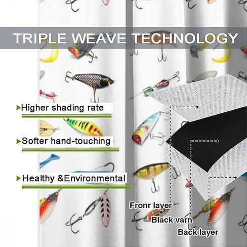 ستائر الصيد الملونة ريفي مزرعة التخييم المطبوعة قضيب جيب نافذة العلاج لغرفة المعيشة غرفة نوم المطبخ مقهى ديكور W21xL45inx2 ديكور in Kuwait