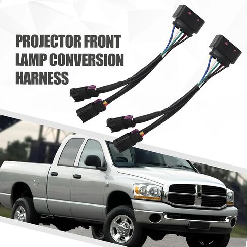 Anxingo 2Pcs Quad Housing to Projector Headlight Conversion Harness, Replacement for Dodge Ram Truck 2009-2018, Replacement for Ram Headlight Harness in Saudi Arabia