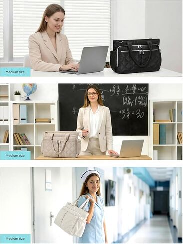 TOPEAST Teacher Tote Bag for Women, Lightweight Laptop Work Bag Quilted Travel Handbag with Cup Holder for Nurse Student in Kuwait