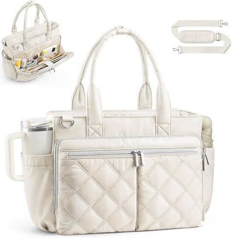 حقيبة حمل للمعلمين من TOPEAST للنساء، حقيبة عمل للكمبيوتر المحمول خفيفة الوزن وحقيبة يد مبطنة للسفر مع حامل أكواب لطلاب الممرضة in Kuwait