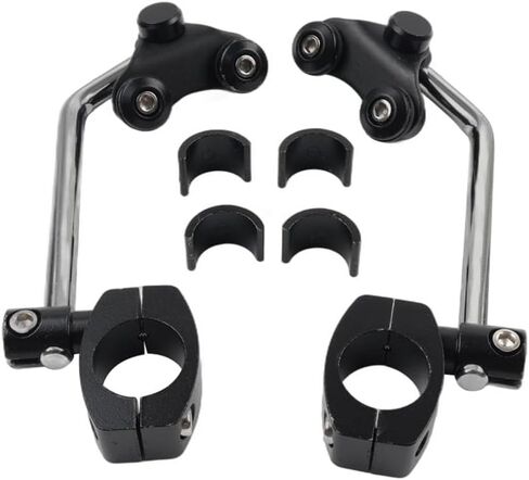 Bacar العالمي للدراجات النارية الزجاج الأمامي المقود قوس تصاعد مجموعة أدوات معدنية سوداء لسيارات BMW لهوندا ل هارلي لياماها in Kuwait