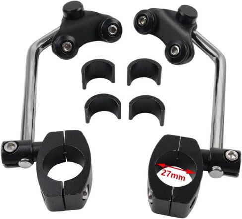 Bacar العالمي للدراجات النارية الزجاج الأمامي المقود قوس تصاعد مجموعة أدوات معدنية سوداء لسيارات BMW لهوندا ل هارلي لياماها in Kuwait