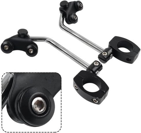 Bacar العالمي للدراجات النارية الزجاج الأمامي المقود قوس تصاعد مجموعة أدوات معدنية سوداء لسيارات BMW لهوندا ل هارلي لياماها in Kuwait