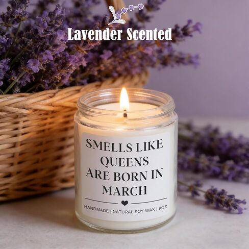 هدايا عيد ميلاد شهر مارس للنساء والرجال - شمعة "ولادة الملكات في شهر مارس"، أفكار هدايا عيد ميلاد مضحكة في العشرين والثلاثين والأربعين والخمسين للأم والزوجة والأخت والصديقة المفضلة in Kuwait