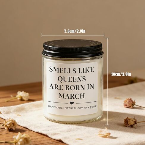 هدايا عيد ميلاد شهر مارس للنساء والرجال - شمعة "ولادة الملكات في شهر مارس"، أفكار هدايا عيد ميلاد مضحكة في العشرين والثلاثين والأربعين والخمسين للأم والزوجة والأخت والصديقة المفضلة in Kuwait