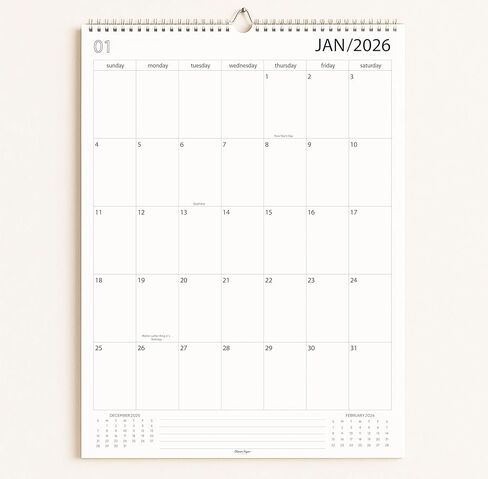 Wall Calendar 2026-2027, 18 Months, Runs From January 2026 to June 2027, 17" x 12" Large Wall Calendar with Hanger, Thick Paper, Spiral Binding, Easy to Write Down Your Plans and Daily/ Sleek Business Design. in Saudi Arabia