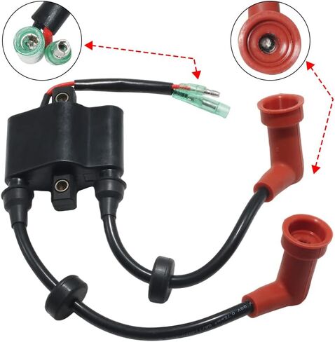 Boat Ignition Coil Assy for Yamaha 9.9HP E9.9D,15HP E15D,6HP F6 F6A,8HP F8 T8 FT8D,9.9HP F9.9 FT9.9,20HP 20C,25HP C25 C25 25D Ignition Coil OEM 6B4-85530-00 6B4-85570-00 680-85570-00 680-85570-02 in Saudi Arabia