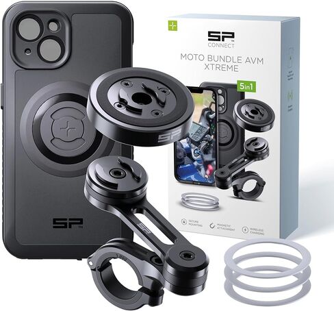 SP CONNECT Moto Bundle II AVM Xtreme | SPC+ |Compatible with iPhone 14 Pro Max | Phone Mount for Motorcycle | Motorcycle Phone Holder | Handlebars in Kuwait