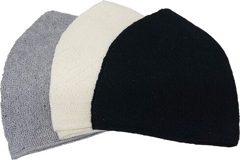 JILANI HANDICRAFT Islamic Muslim Knitting Kufi Topi Prayer Hat Crochet Taqiyah Takke Skull Cap cufi hat Omani Kufi namaz topi for Men (W) in Saudi Arabia