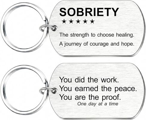 Sobriety Gifts for Women Men - Sober Anniversary Keychain - AA NA Recovery Milestone Token, One Day at a Time in Saudi Arabia