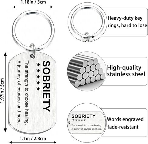 Sobriety Gifts for Women Men - Sober Anniversary Keychain - AA NA Recovery Milestone Token, One Day at a Time in Saudi Arabia