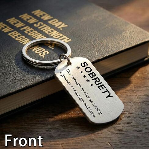 Sobriety Gifts for Women Men - Sober Anniversary Keychain - AA NA Recovery Milestone Token, One Day at a Time in Saudi Arabia