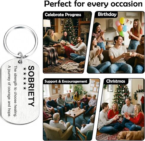 Sobriety Gifts for Women Men - Sober Anniversary Keychain - AA NA Recovery Milestone Token, One Day at a Time in Saudi Arabia