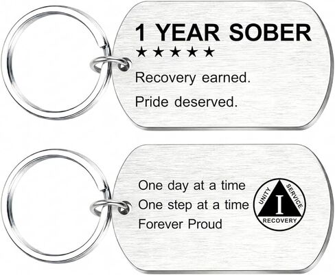 Sobriety Gifts for Women Men - Sober Anniversary Keychain - AA NA Recovery Milestone Token, One Day at a Time in Saudi Arabia