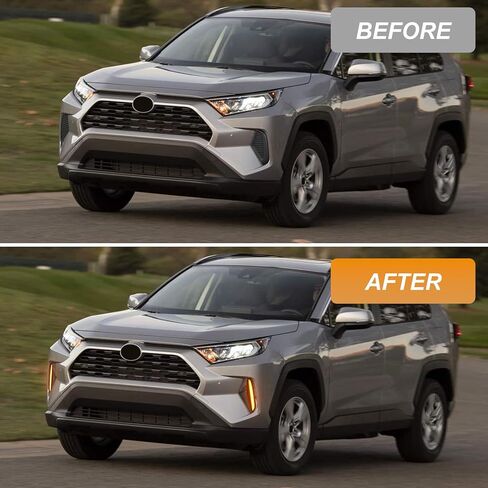 مصابيح الضباب Led لتويوتا RAV4 2019-2025 LE XLE Hybrid SE XSE ضوء النهار الجري العنبر بدوره مصباح إشارة in Kuwait