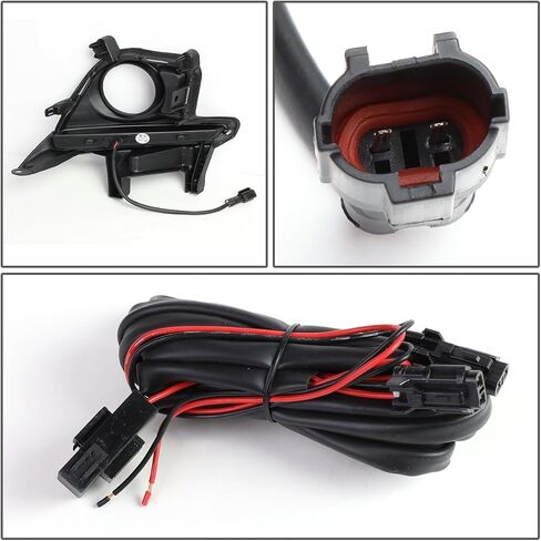 مجموعة مصابيح الضباب LED من Auto Dynasty متوافقة مع تويوتا هايلاندر 2014-2016، مصابيح الضباب LED DRL للقيادة مع مجموعة مفاتيح لتسخير الأسلاك، عدسة شفافة بإطار أسود in Saudi Arabia