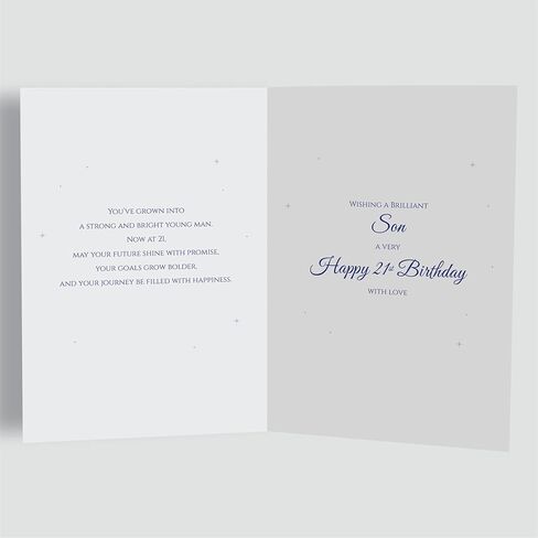21st Birthday Card for Son – Starry Night A5 Greeting Card with Printed Verse – Premium UK Made Milestone Card in Kuwait