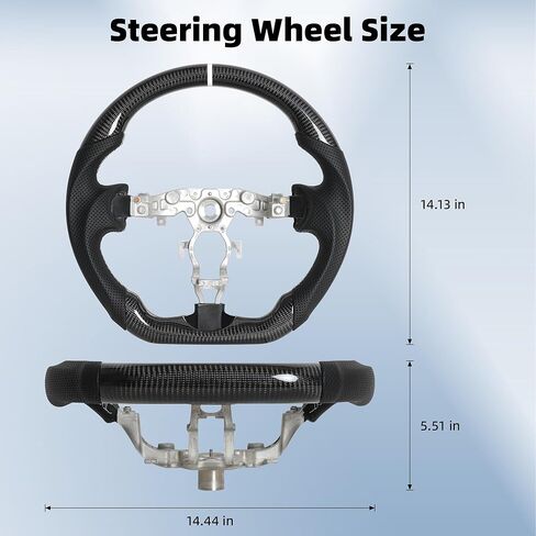 Real Carbon Fiber Steering Wheel for Nissan 370Z 2008-2022,Nappa Perforated Anti-Slip Perforated Leather Grip (White Positioning Line) in Saudi Arabia