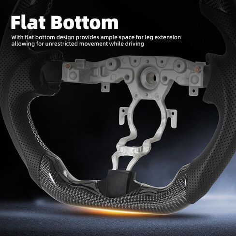 Real Carbon Fiber Steering Wheel for Nissan 370Z 2008-2022,Nappa Perforated Anti-Slip Perforated Leather Grip (White Positioning Line) in Saudi Arabia