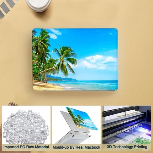 for MacBook Air M4 M3 M2 13 inch Case 2025 2024 2023 2022 A2681 A3113 A3240 Retina/Touch ID,Protective Computer Case & Keyboard Cover for MacBook Cover Air 13",Blue Beach in Kuwait