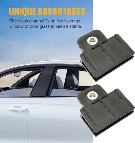 قطعتان من مشابك القنوات الزجاجية لباب نافذة السيارة، قطعة واحدة لتثبيت فتحة النافذة الأمامية للرفع السلس، دعامة منظم رفع الزجاج، مجموعة إصلاح الهيكل المستقر العالمي للسيارات (أسود) in Kuwait