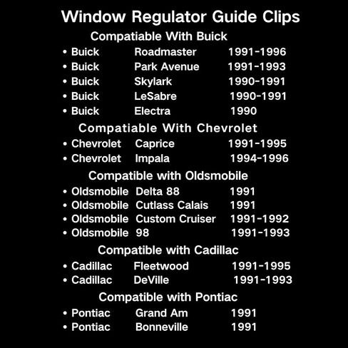 10Pcs Window Regulator Guide Clips Compatible with GM Buick Roadmaster/Park Avenue, Cadillac Fleetwood/DeVille, Caprice/Impala in Kuwait