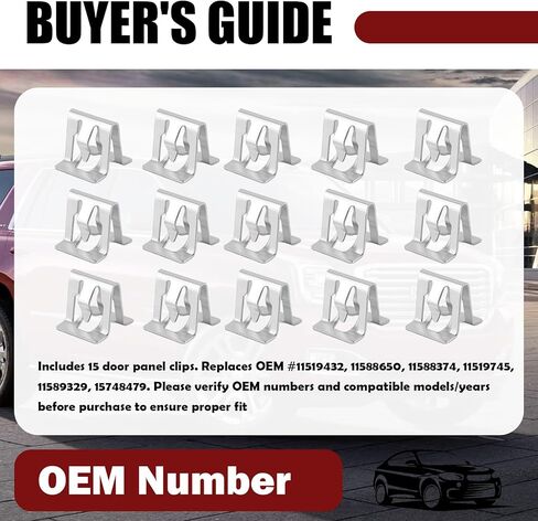 15PCS Car Retainer Clips,Metal Interior Car Trim Clips Replacement OEM#11519432,11588650,11588374,Automotive Fasteners Compatible with GMC Yukon/Sierra & Buick Enclave/Encore in Kuwait
