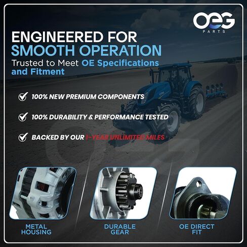 OEG Parts New Starter Compatible with KUBOTA Tractor L2600DT LS600F W/ D1403AE Engine S114-833B, T106016800, T1060-16804, SHI0115, 41044136 in Saudi Arabia